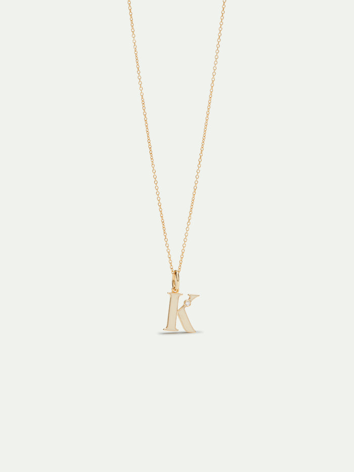 les néréides Letter K Pendant Necklace - Off White