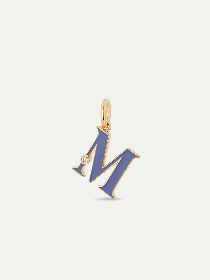 Les Néréides Letter M Pendant Necklace - Blue