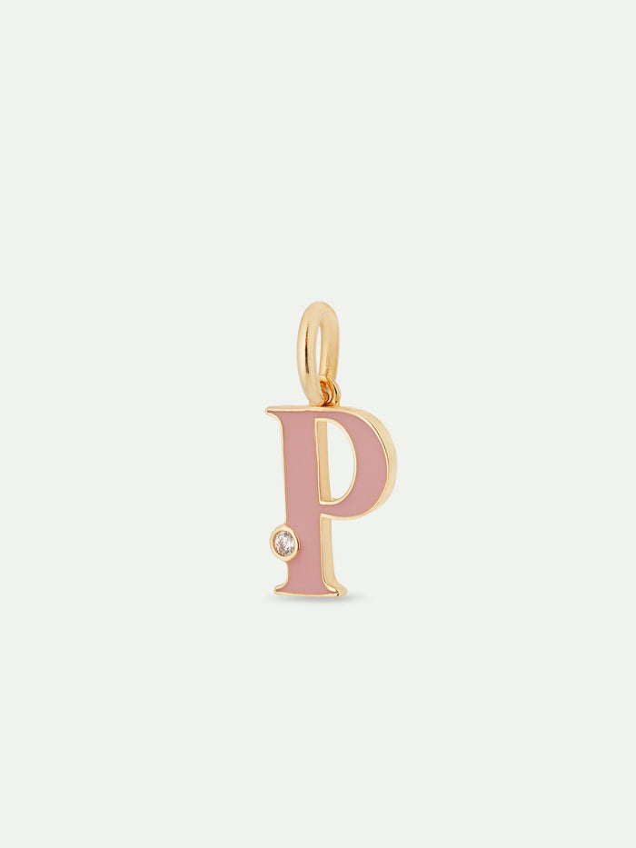 Les Néréides Letter P Pendant Necklace - Pink
