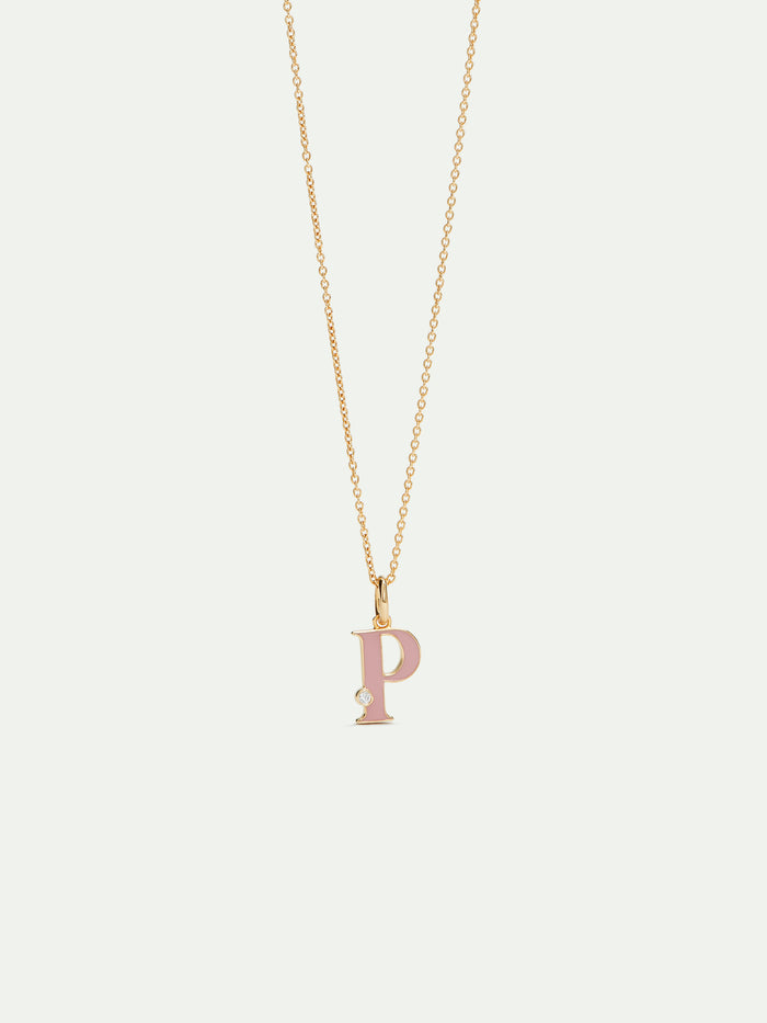 les néréides Letter P Pendant Necklace - Pink