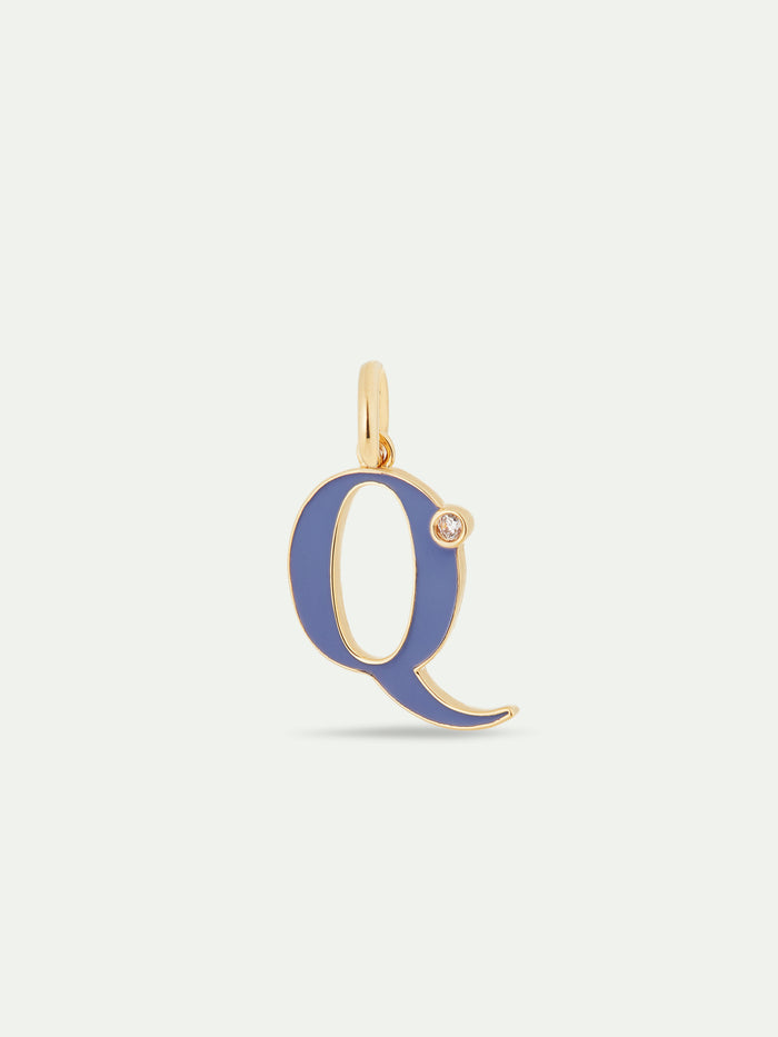 Les Néréides Letter Q Pendant Necklace - Blue