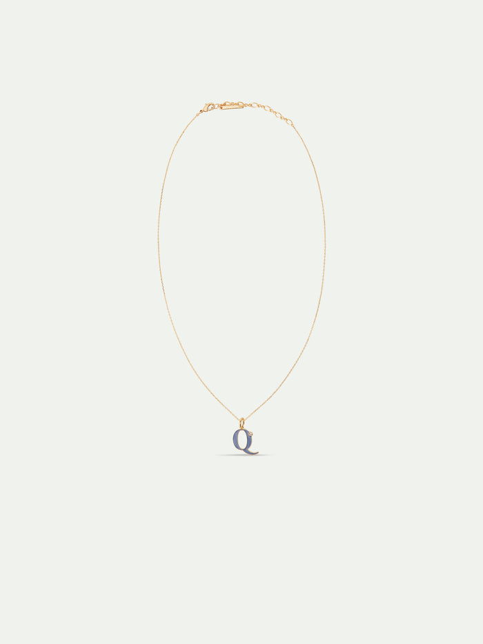 Les Néréides Letter Q Pendant Necklace - Blue