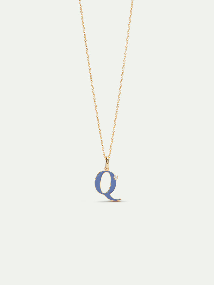 les néréides Letter Q Pendant Necklace - Blue