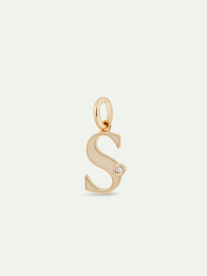 Les Néréides Letter S Pendant Necklace - Off White