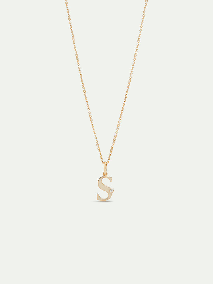 les néréides Letter S Pendant Necklace - Off White