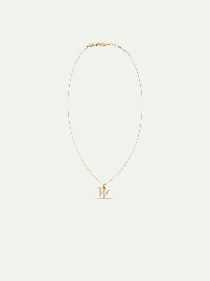 Les Néréides Letter W Pendant Necklace - Off White