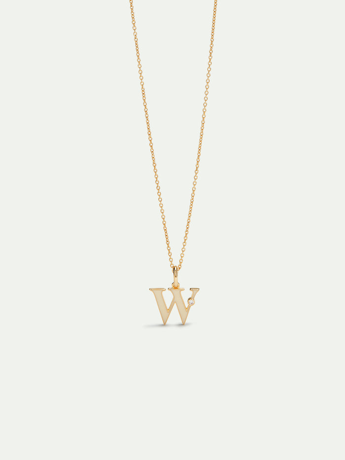 les néréides Letter W Pendant Necklace - Off White
