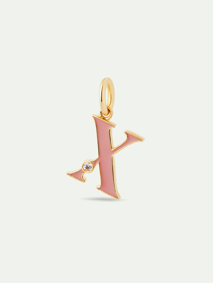 Les Néréides Letter X Pendant Necklace - Pink