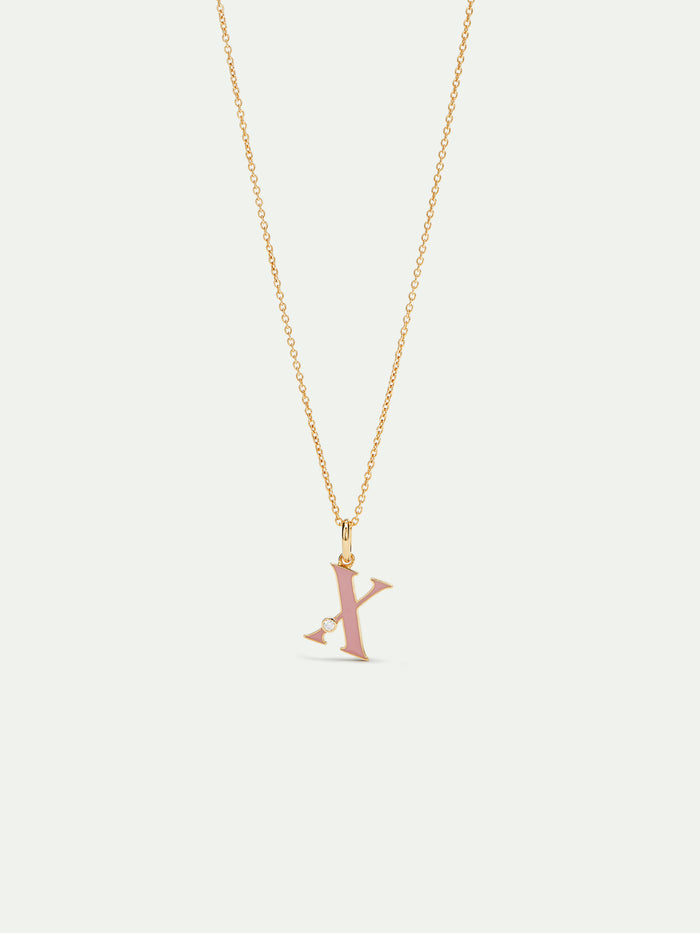 les néréides Letter X Pendant Necklace - Pink