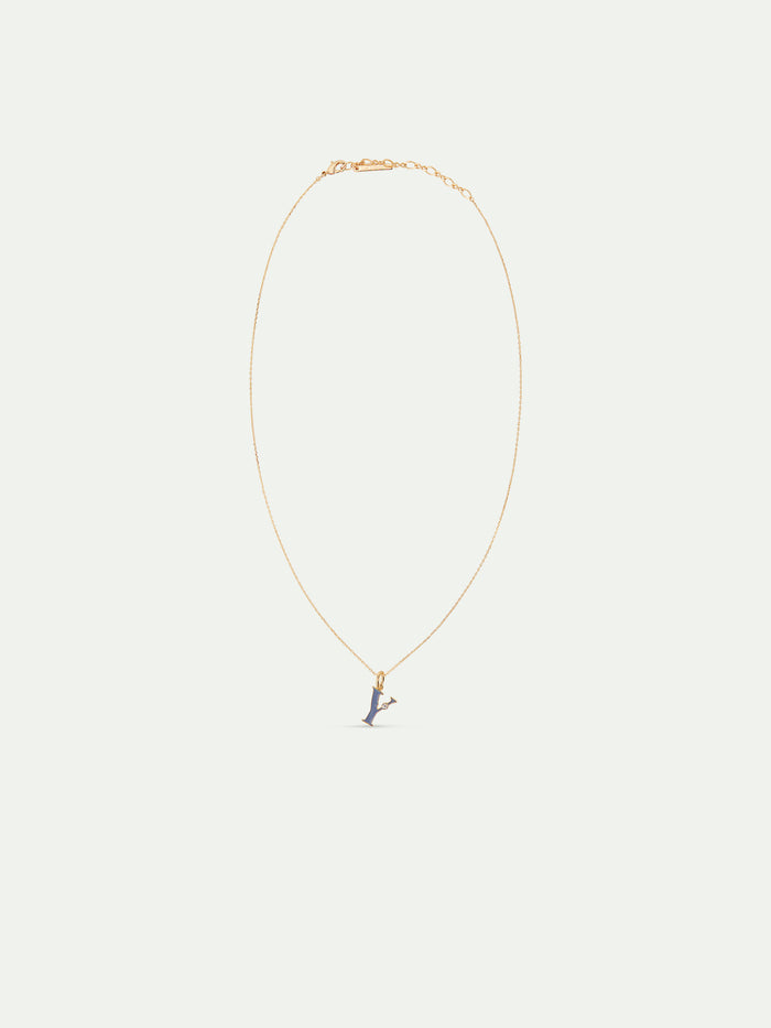 Les Néréides Letter Y Pendant Necklace - Blue