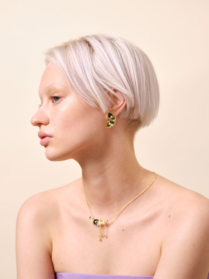 Les Néréides Light Reflecting Post Earrings - Blue