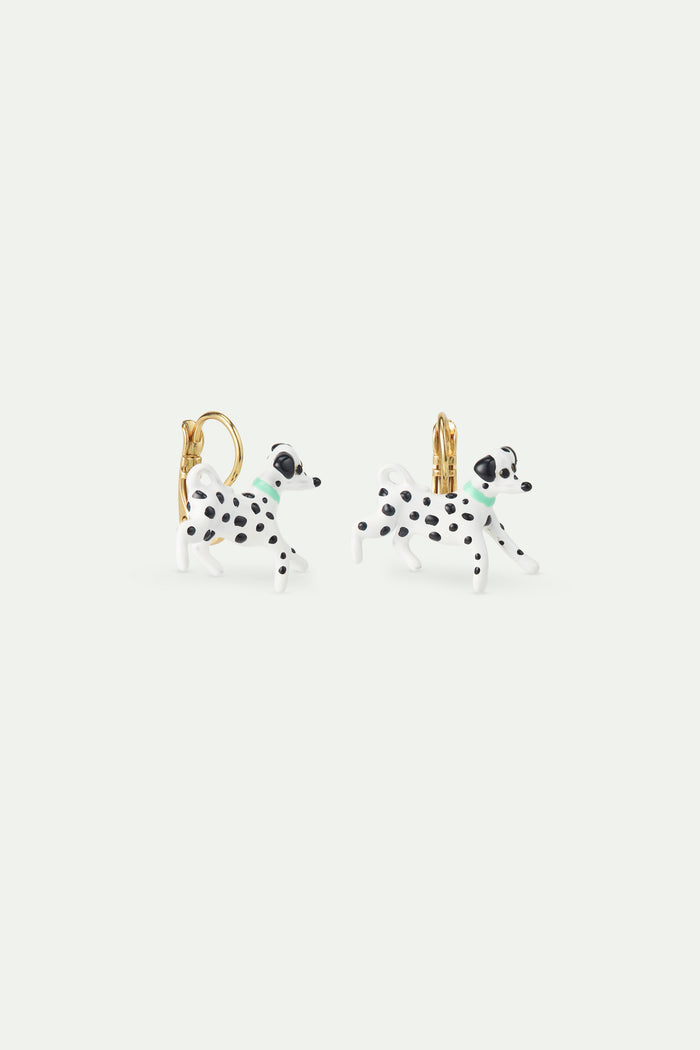 Les Néréides Les Néréides Loves Animals - Black And White Dalmatian Sleeper Earrings - Multicolor