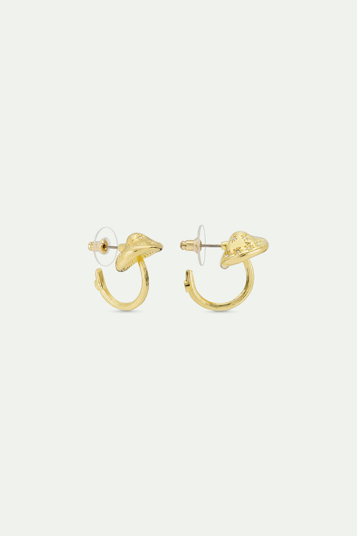 Les Néréides Mushroom Gold Hoop Post Earrings - Gold