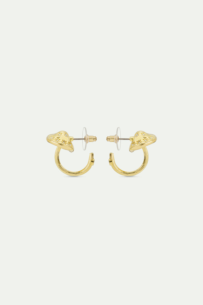 les néréides Mushroom Gold Hoop Post Earrings - Gold