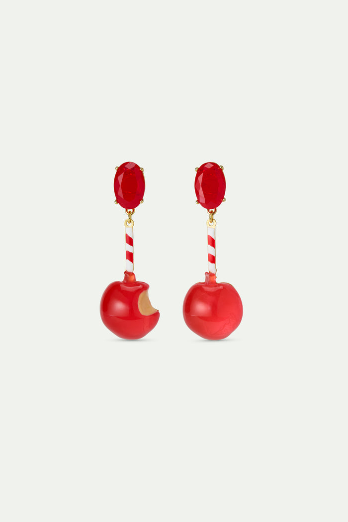 les néréides N2 Toffee Apple Clip-On Earrings - Red