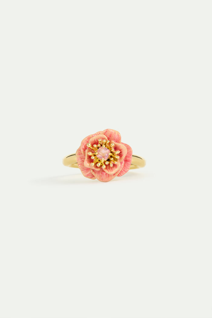 Les Néréides Pink Anemone Adjustable Ring - Pink