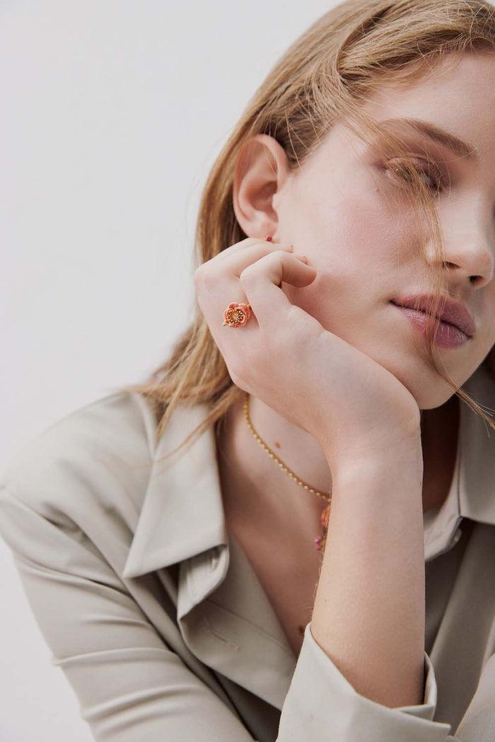 Les Néréides Pink Anemone Adjustable Ring - Pink