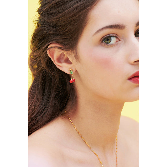 Les Néréides Small Cherries Clip-on Earrings - Red