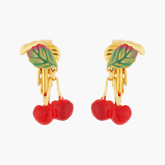 les néréides Small Cherries Clip-on Earrings - Red