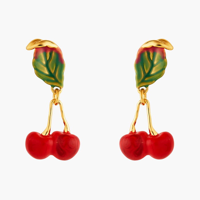 les néréides Small Cherries Post Earrings - Red