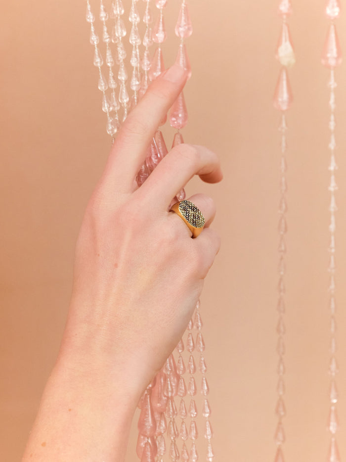 Les Néréides Snakeskin Signet Ring - 5.5 (50 Mm) / Brown