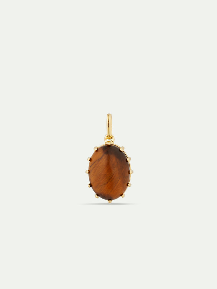 les néréides Tiger Eye Stone Pendant - Gold