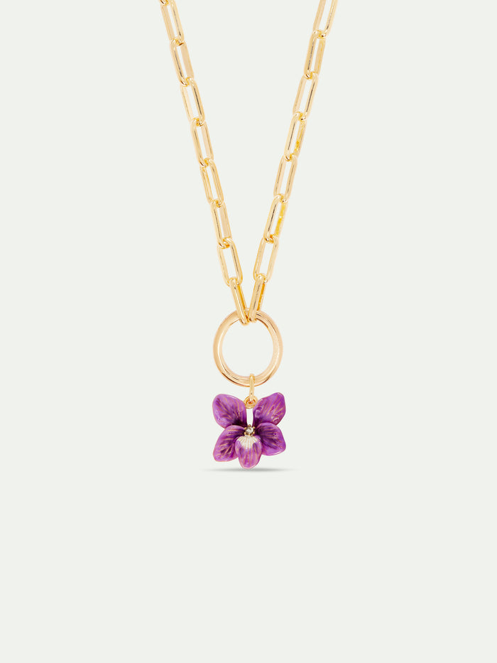 Les Néréides Violet Flower Pendant - Purple