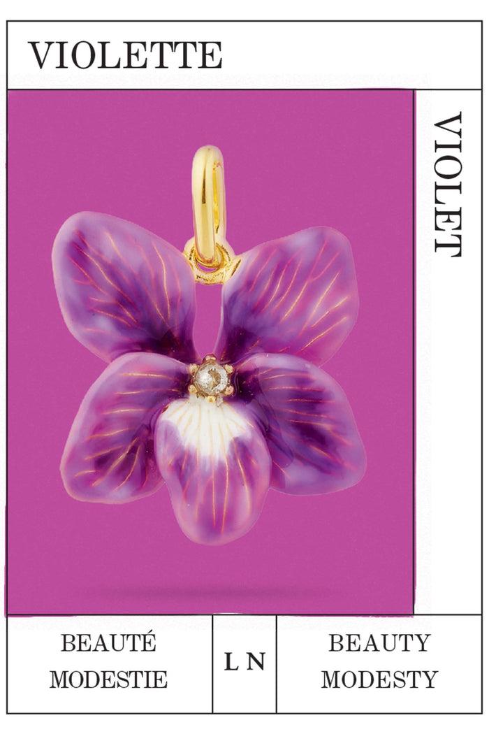 Les Néréides Violet Flower Pendant - Purple