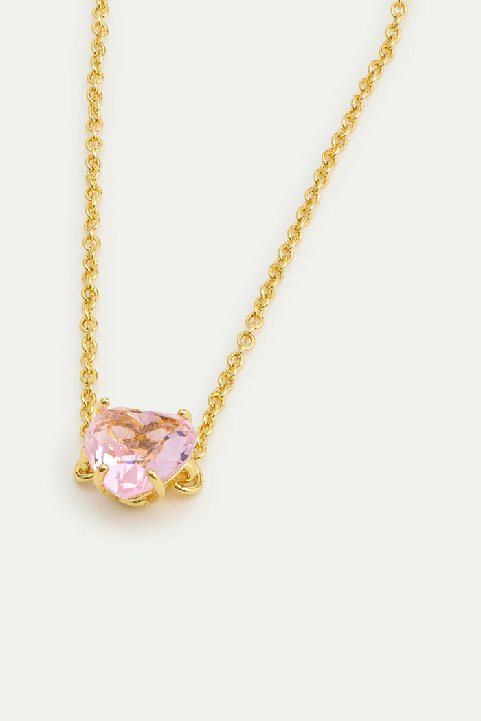 Les Néréides Light Pink Diamantine Fine Bracelet With Heart-Shaped Stone - Pink