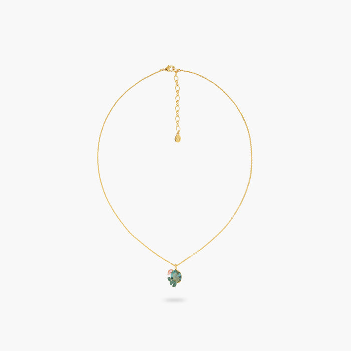 Les Néréides Lotus Flower And Blue Stone Pendant Necklace - Blue