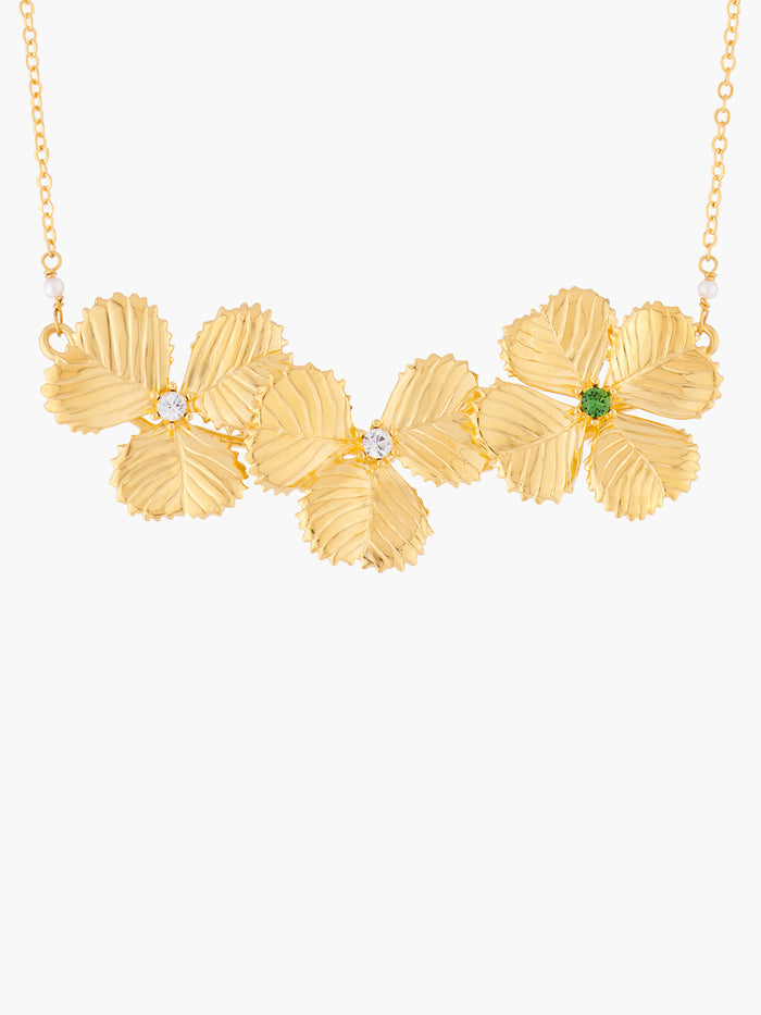 les néréides Lucky Flower Three Clovers Collar Necklace - Gold