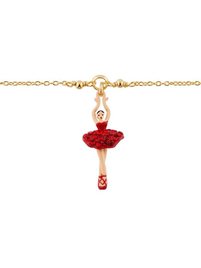Les Néréides MINI LUXURY PAS DE DEUX MINI BALLERINA WITH RED CRYSTALS BRACELET - Red