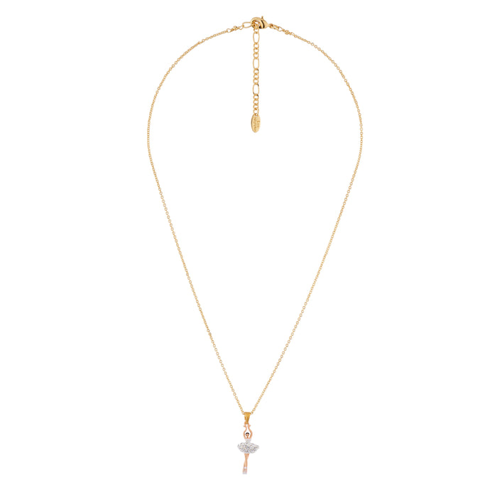 Les Néréides MINI LUXURY PAS DE DEUX MINI BALLERINA WITH SILVER CRYSTALS NECKLACE - Silver