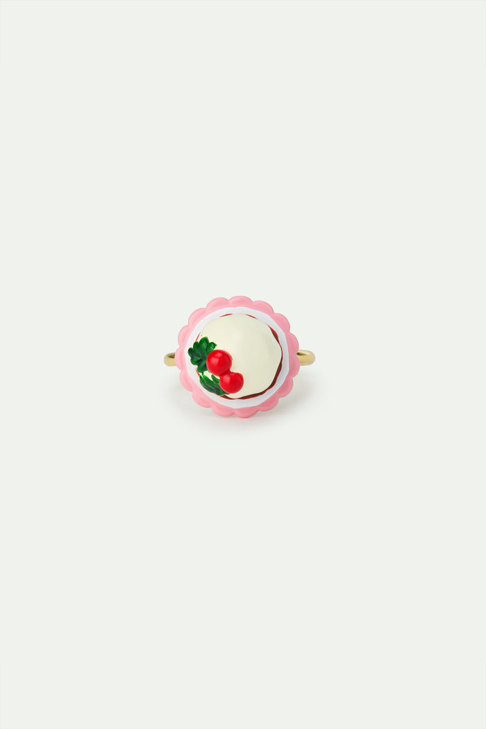 Les Néréides N2 Adjustable Ring With Pudding And Red Faceted Crystal Bead - Multicolor