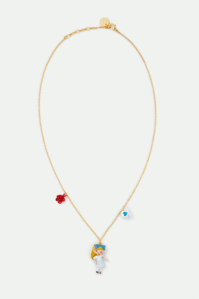 Les Néréides N2 Alice In Wonderland Tea Cup And Rose Pendant Necklace - Multicolor