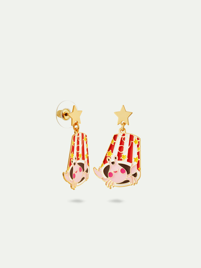 Les Néréides N2 Cancer Astrological Sign Post Earrings - Multicolor