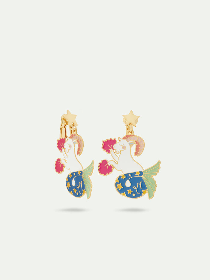 Les Néréides N2 Capricorn Astrological Sign Clip-On Earrings - Multicolor