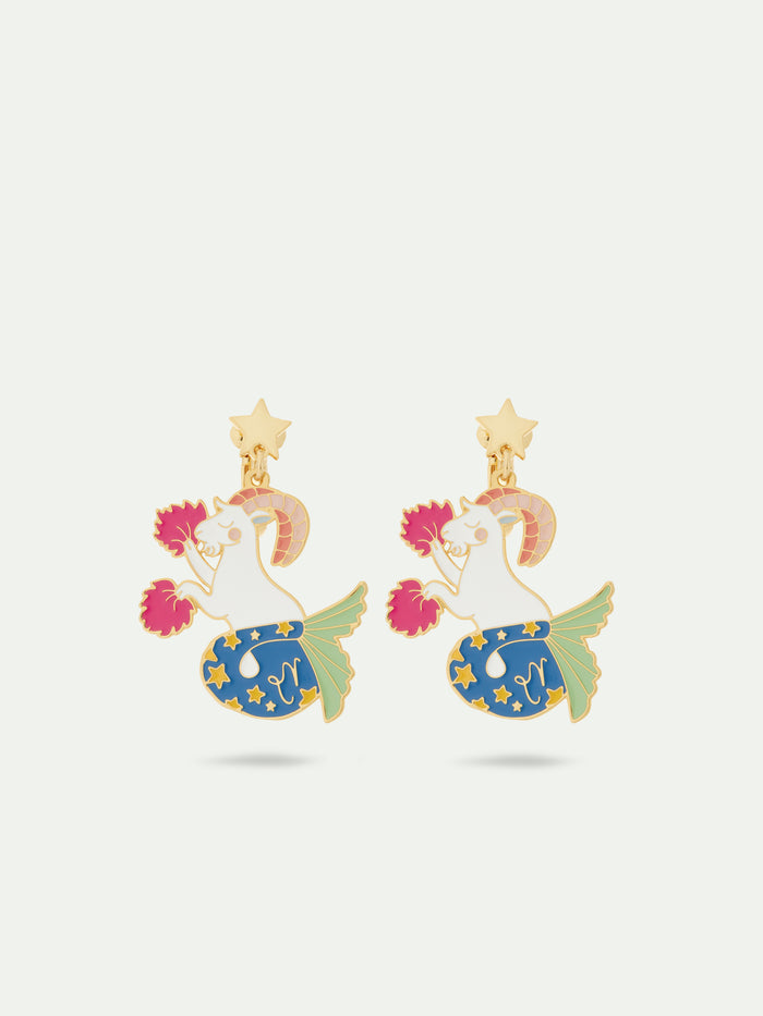 les néréides N2 Capricorn Astrological Sign Clip-On Earrings - Multicolor