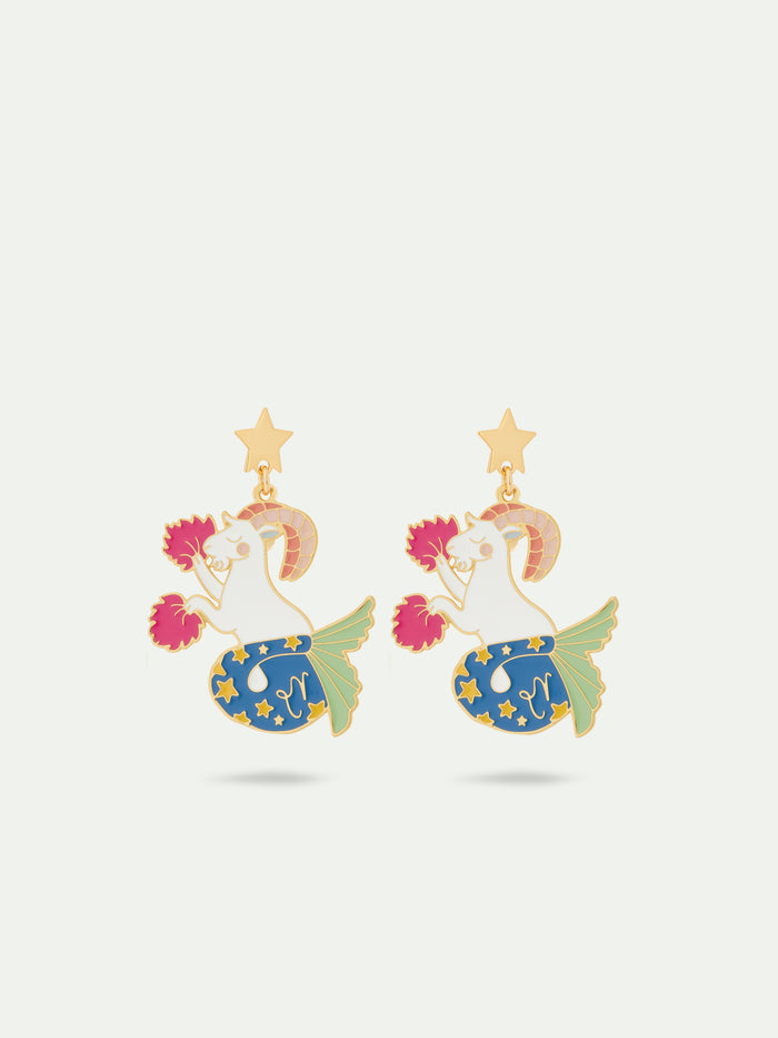 les néréides N2 Capricorn Astrological Sign Post Earrings - Multicolor les néréides N2 Capricorn Astrological Sign Post Earrings - Multicolor