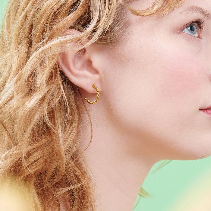 Les Néréides N2 Charms Twisted Hoops Post Earrings - Multi