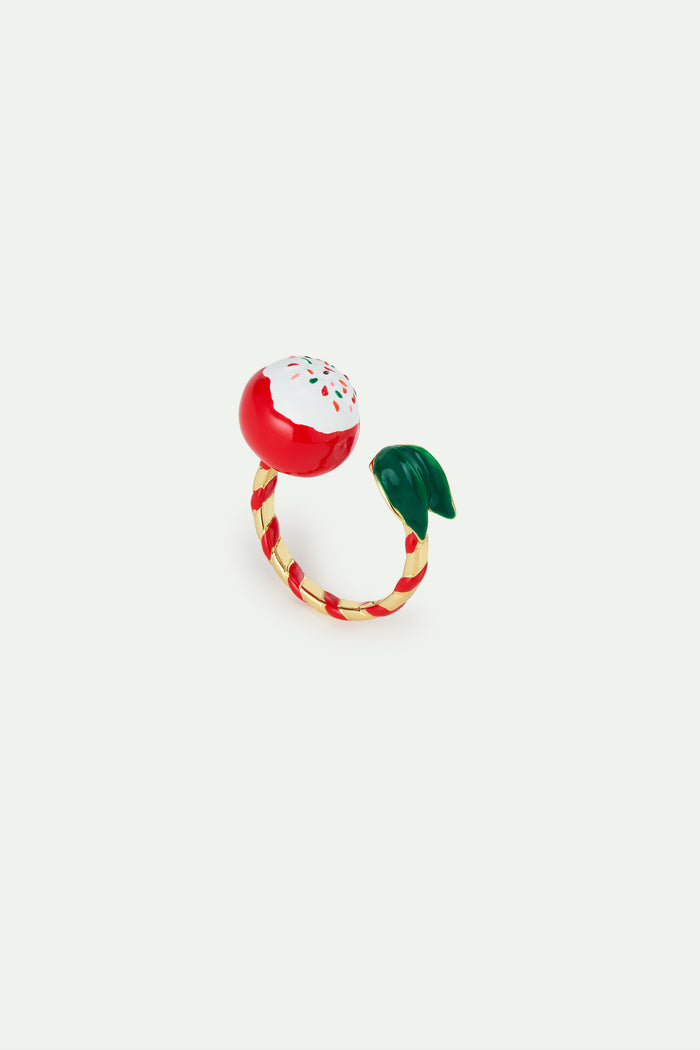 les néréides N2 Cherry and Whipped Cream Adjustable Ring - Multicolor