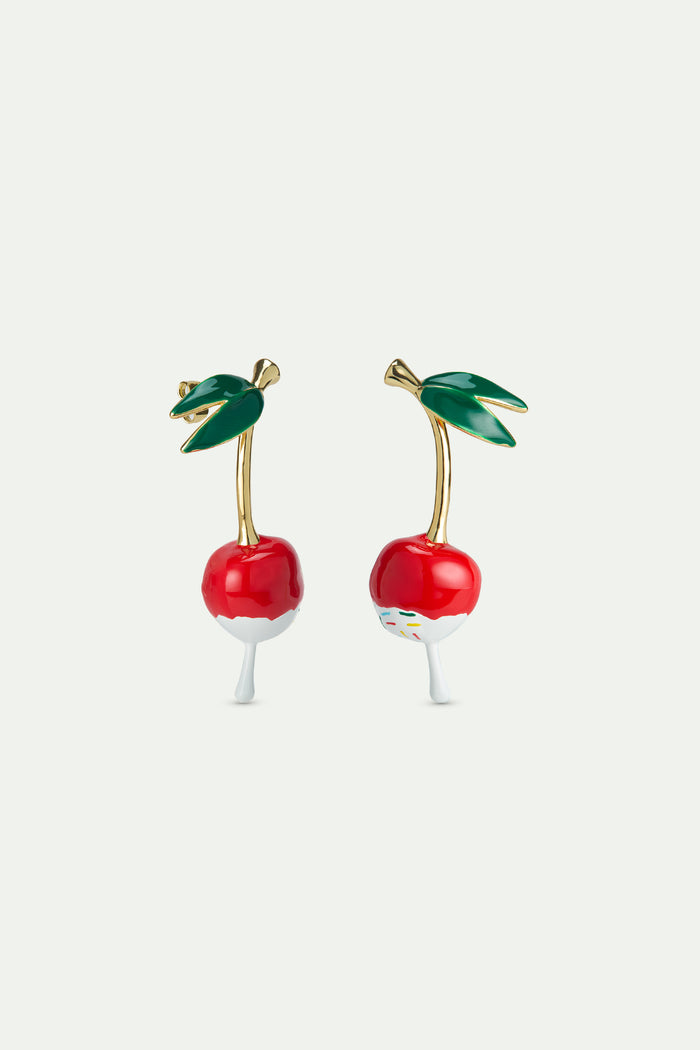 Les Néréides N2 Cherry And Whipped Cream Post Earrings - Multicolor