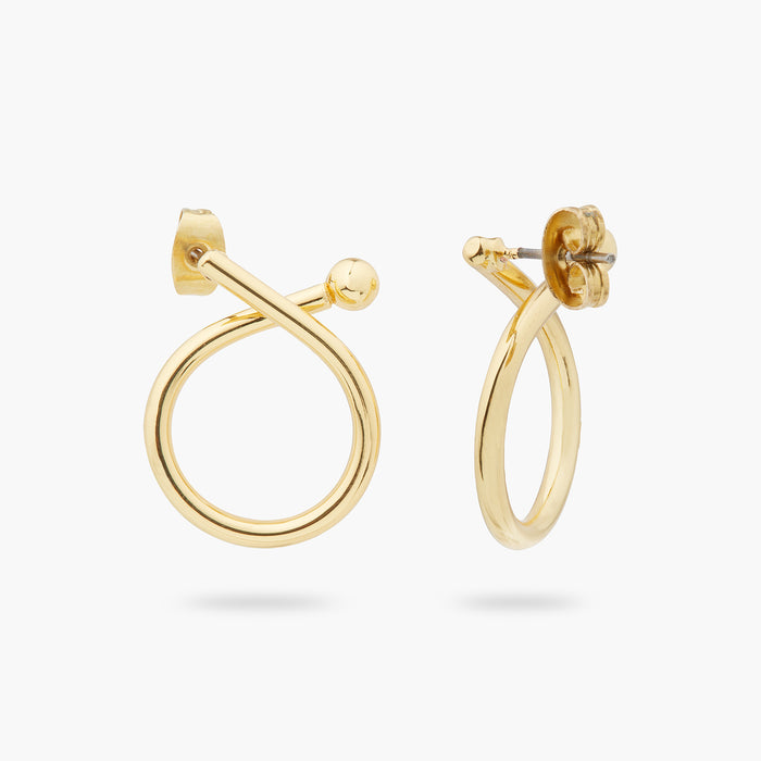 Les Néréides N2 Criss-Cross Charm Hoop Earring - Gold