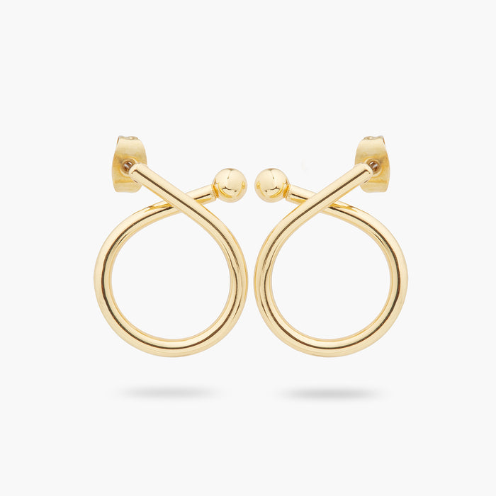 les néréides N2 Criss-Cross Charm Hoop Earring - Gold