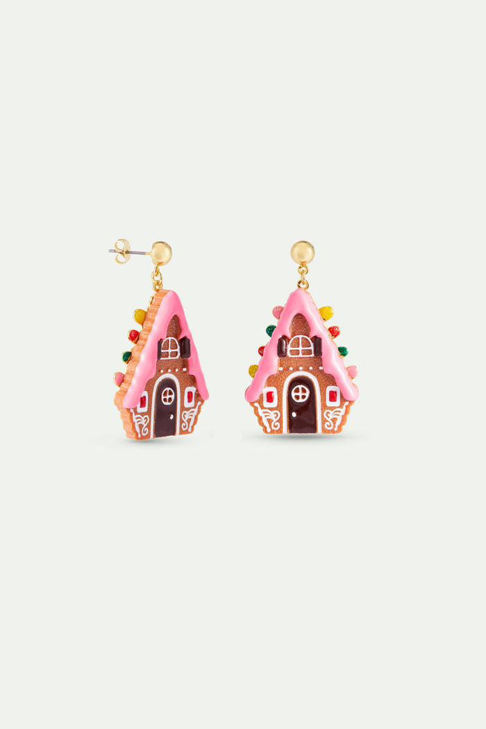Les Néréides N2 Dangle Clip-On Earrings With Hansel And Gretel Gingerbread House - Multicolor