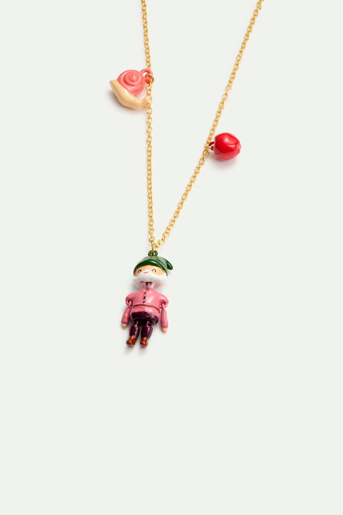 Les Néréides N2 Dwarf Apple And Snail Pendant Necklace - Multicolor