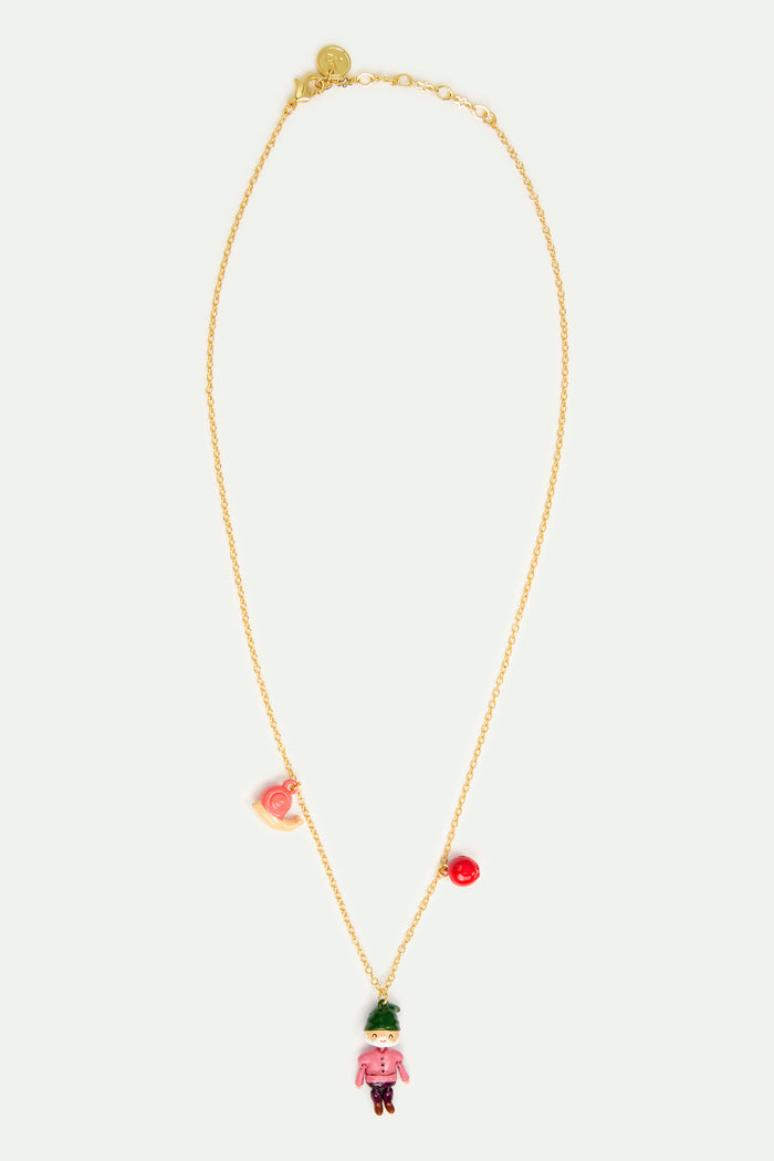 Les Néréides N2 Dwarf Apple And Snail Pendant Necklace - Multicolor