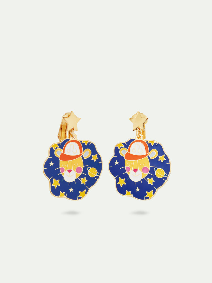Les Néréides N2 Leo Astrological Sign Clip-On Earrings - Multicolor