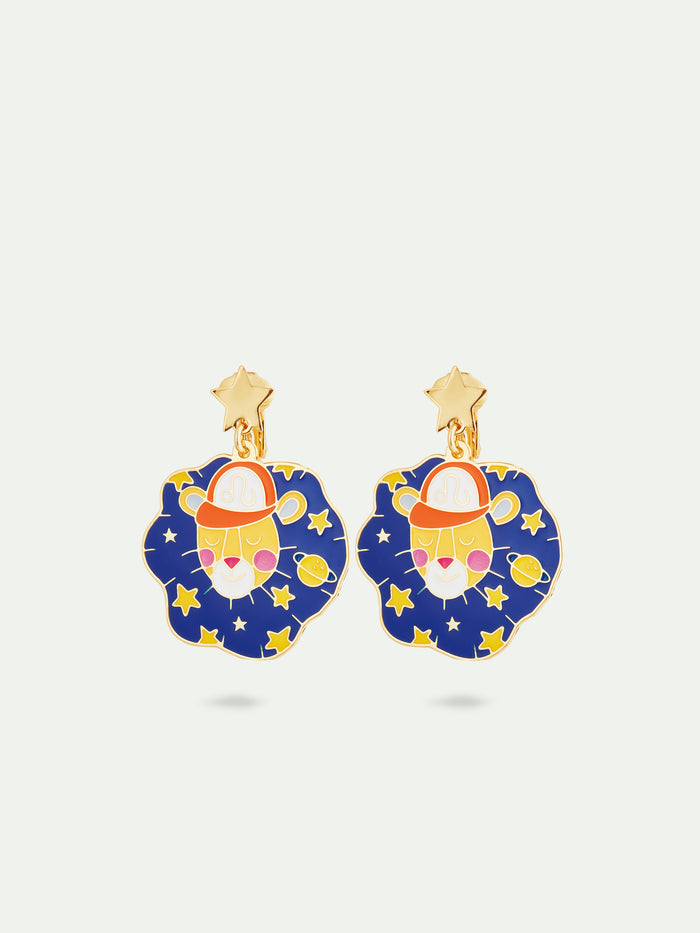 les néréides N2 Leo Astrological Sign Clip-On Earrings - Multicolor