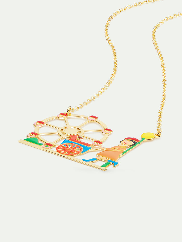 Les Néréides N2 Little Girl And Dachshund At The Funfair Statement Necklace - Multicolor